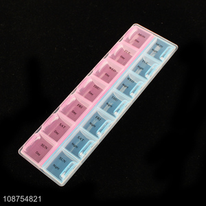 Wholesale 2 times 7-day pill case medicine container box vitamin organizer