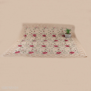 Top selling flower pattern embroidered table cloth table cover wholesale