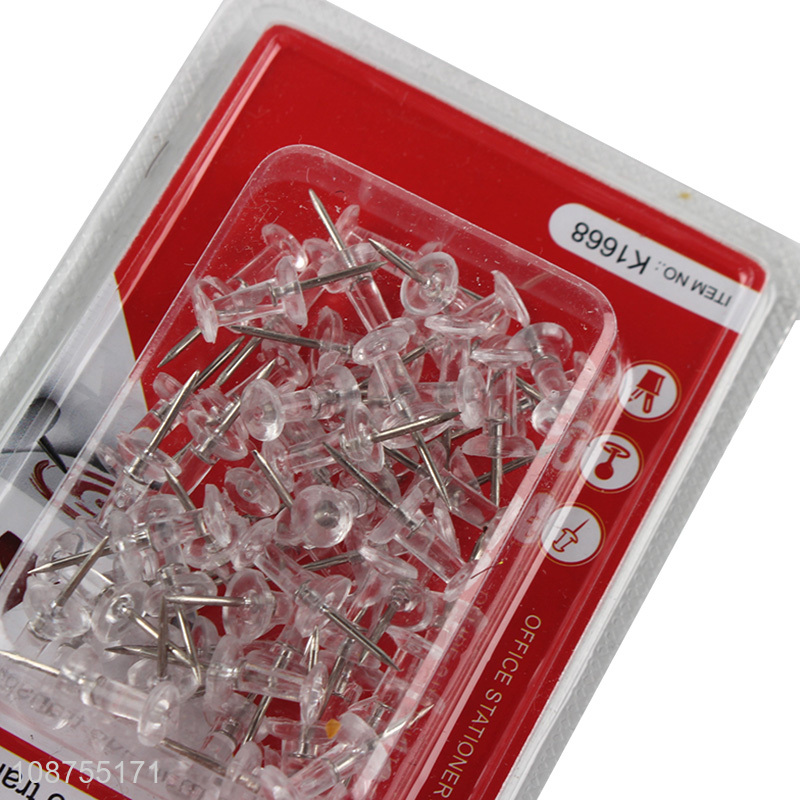 Yiwu market 60pcs transparent I-shaped nail pushpin set