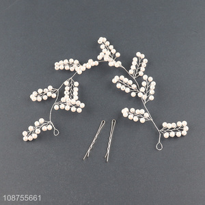 Factory supply pearl bridal wedding hair vine wedding hair accessories