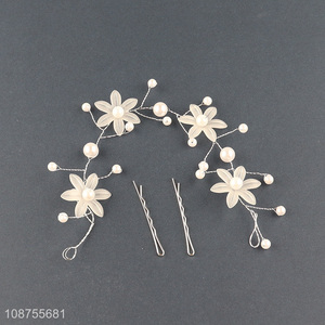 Wholesale pearl flower hair vine bridal wedding hair accessories hairpiece