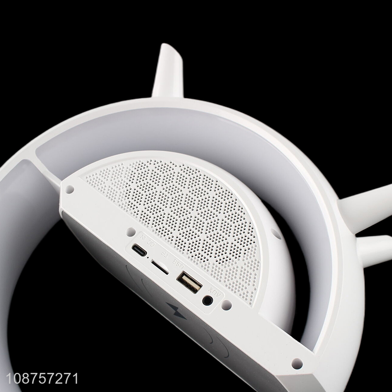 Wholesale wireless charging bluetooth speaker night lamp with digital clock