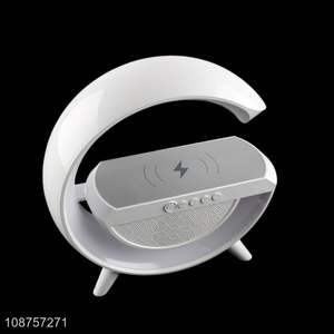 Wholesale wireless charging bluetooth <em>speaker</em> night lamp with digital clock