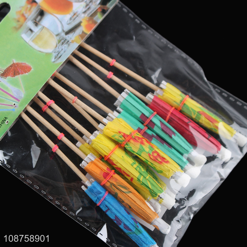 China imports 10pcs umbrella cocktail picks fruit picks bamboo toothpicks