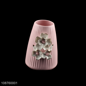 Hot selling pink home décor ceramic <em>flower</em> <em>vase</em> wholesale