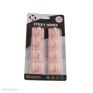 New product 8pcs square pink sticky hook for household