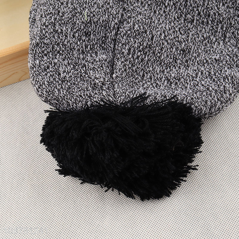 New product winter knitted cap pom pom beanie hat for men women