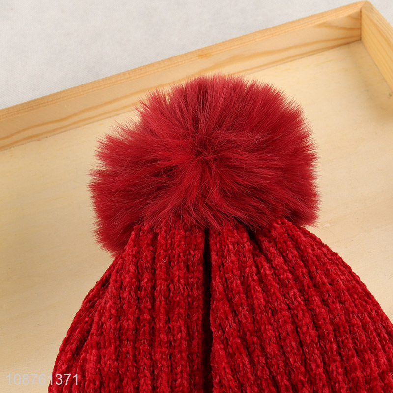 China imports men women winter pompom beanie hat with fleece lining