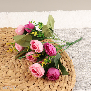 Online wholesale 5 heads artificial flower faux rose for tabletop decor