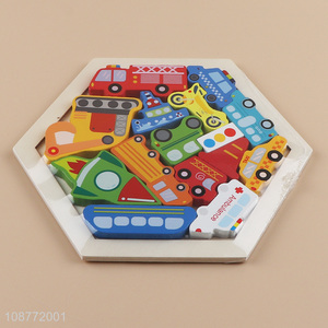 Top quality car children wooden puzzle toys