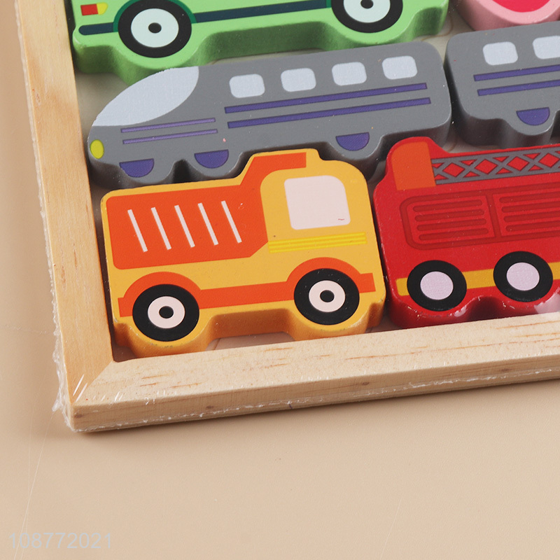 Best selling traffic series wooden puzzle toys