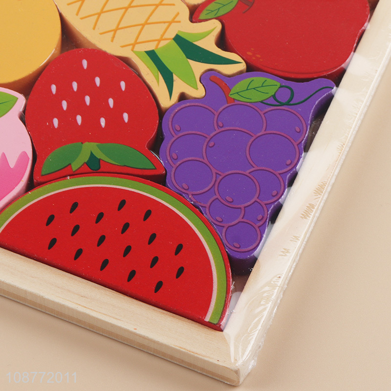 Factory supply fruits wooden puzzle toys
