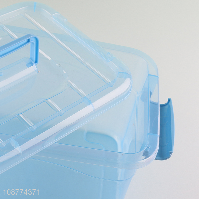 Wholesale transparent portable plastic storage box with lid