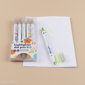 China products 6pcs highlighter dot pen for sale