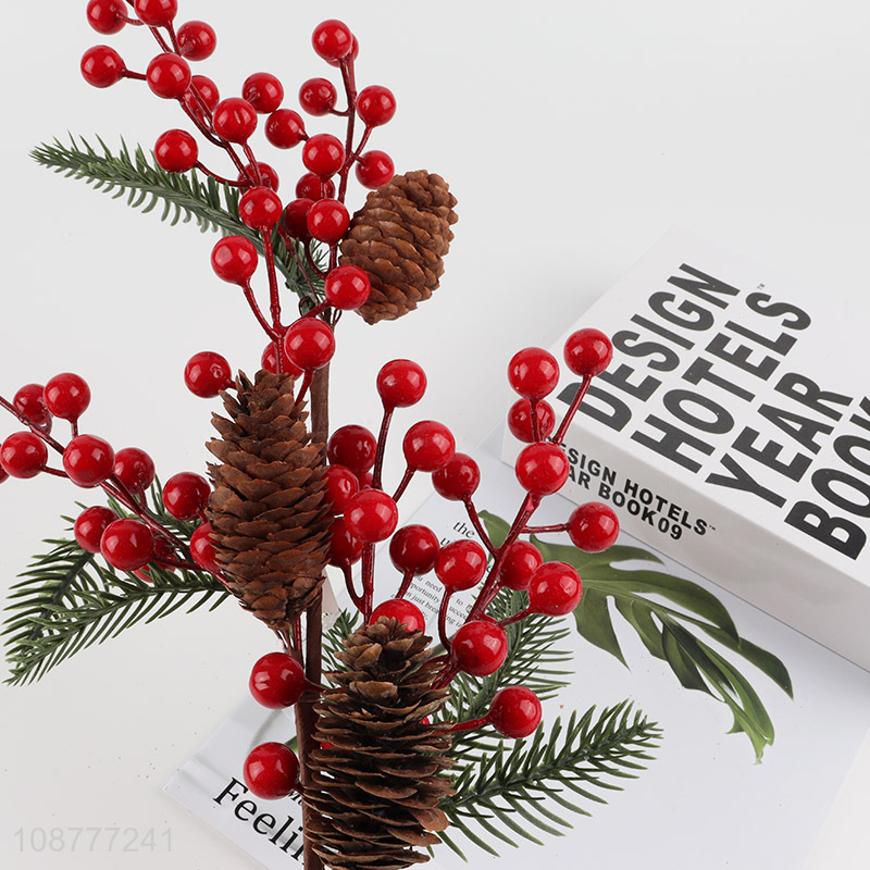 Hot selling red berries christmas pine needles