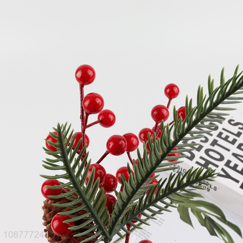 Hot selling red berries christmas pine needles