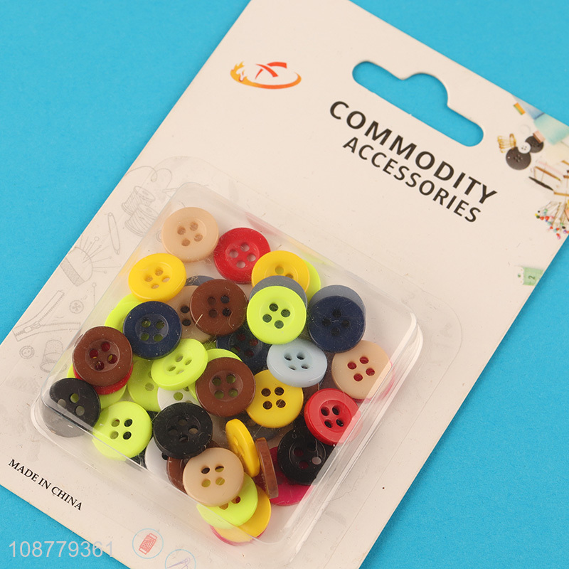 New arrival round mixed color 4-hole resin buttons