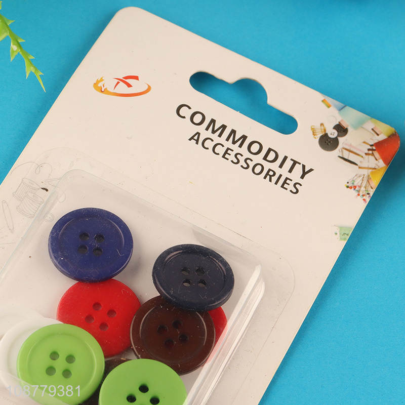 Good quality round mixed color 4-hole resin buttons