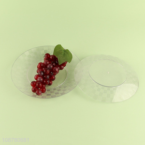 Wholesale round clear plastic serving platters desset plate