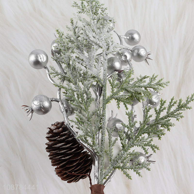 New arrival artificial Christmas pine picks with pinecones