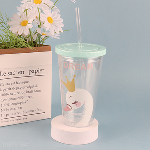 Hot items plastic water cup drinking cup with <em>straw</em>