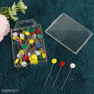 Wholesale colorful flat head straight pins quilting pins