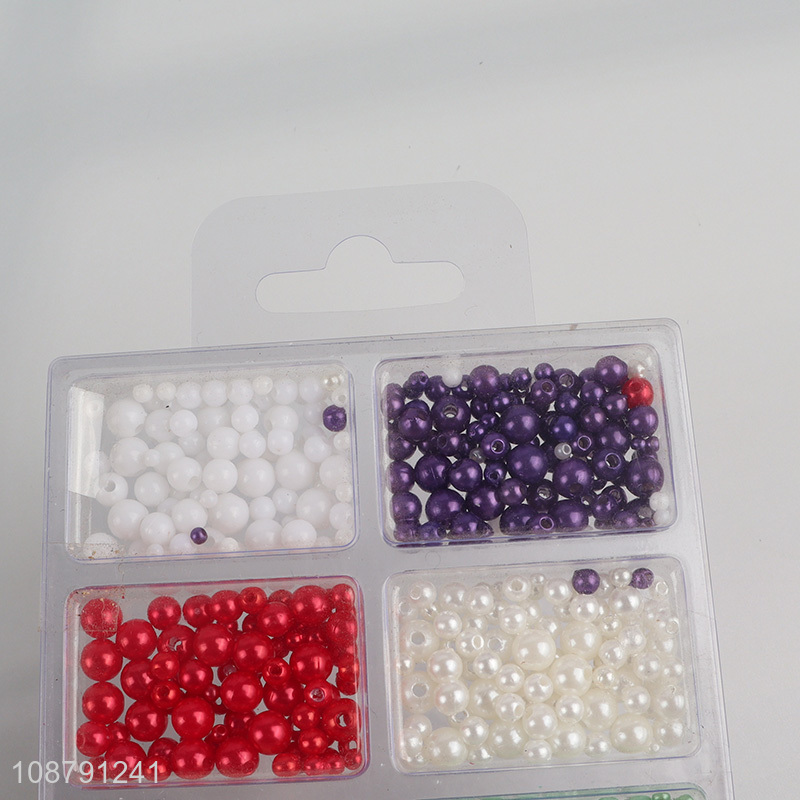 Wholesale colored plastic pearl beads with hole for craft making