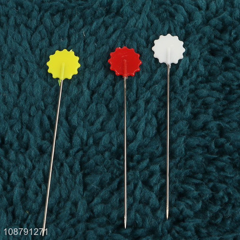 Wholesale colorful flat head straight pins quilting pins