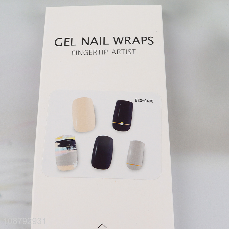 Factory price 16 strips gel nail wraps nail stickers