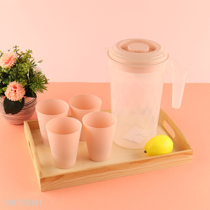 Top selling household water jug with plastic cup set