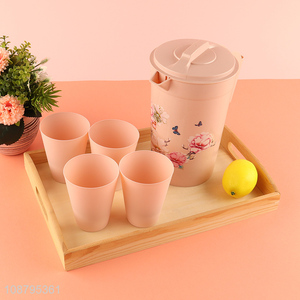 Hot selling plastic water jug and water cup set