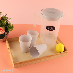 Top quality plastic water kettle and water cup set