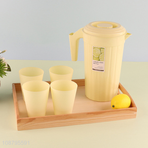 Yiwu factory plastic water kettle water jug water cup set