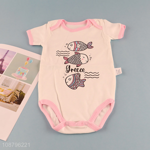 Online wholesale pink cotton girls baby rompers