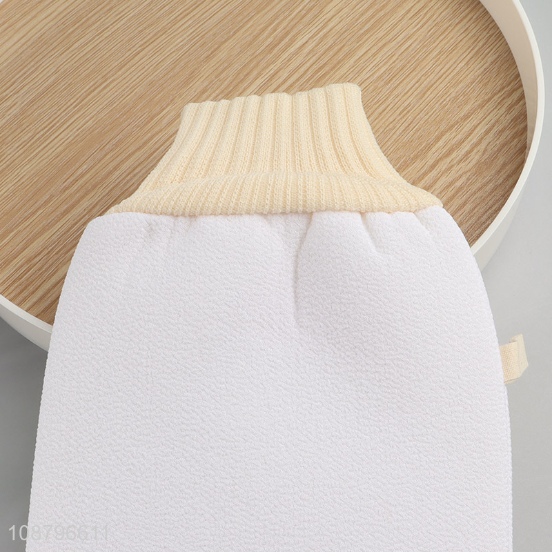 Wholesale double sided exfoliating bath glove body scrubber