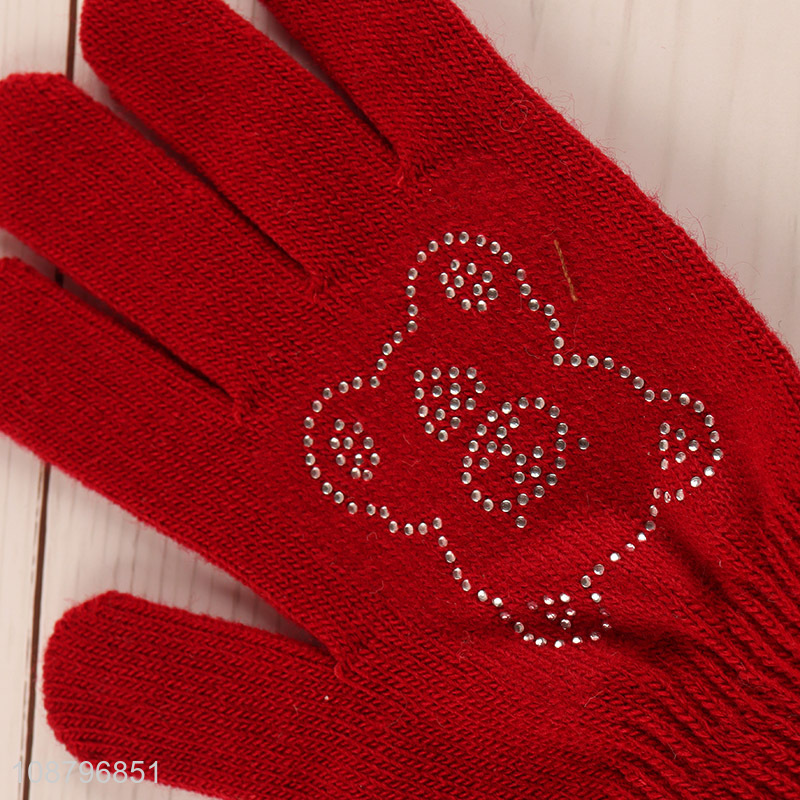 Good quality full finger winter knit gloves for adults