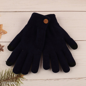 New product women men <em>winter</em> knit <em>gloves</em> for cycling