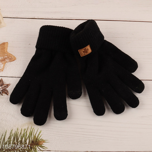 Hot selling full finger <em>winter</em> knit <em>gloves</em> for adults