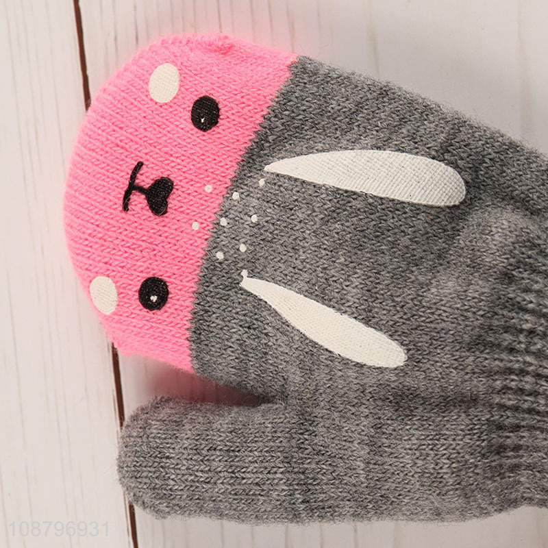 Good quality cute winter gloves hanging neck gloves for kids