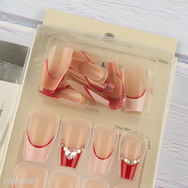 Wholesale 24pcs press on fake nails nail art supplies