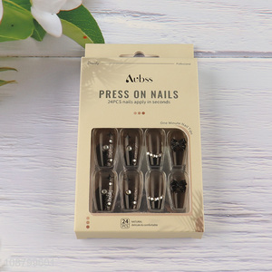 Factory price 24pcs press on nails kit for women girls
