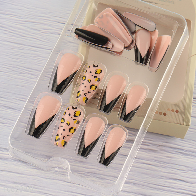 Good quality 24pcs press on nails kit for women girls