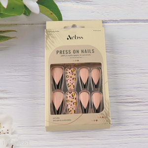 Good quality 24pcs press on nails kit for women girls