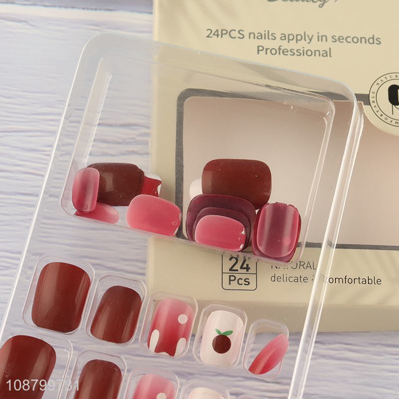 Good quality 24pcs press on fake nails for nail art