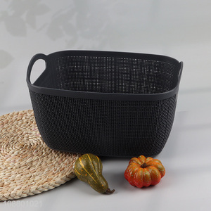 Top selling black plastic storage basket with handle