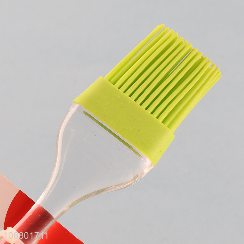 Hot selling clear handle silicone pastry baking brush