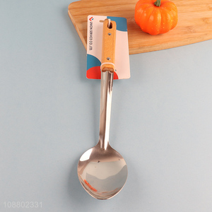New product wooden handle stainless steel rice paddle scoop