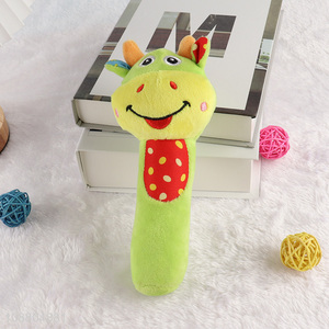 Good quality soft stuffed baby rattle shaker hand grip baby toy