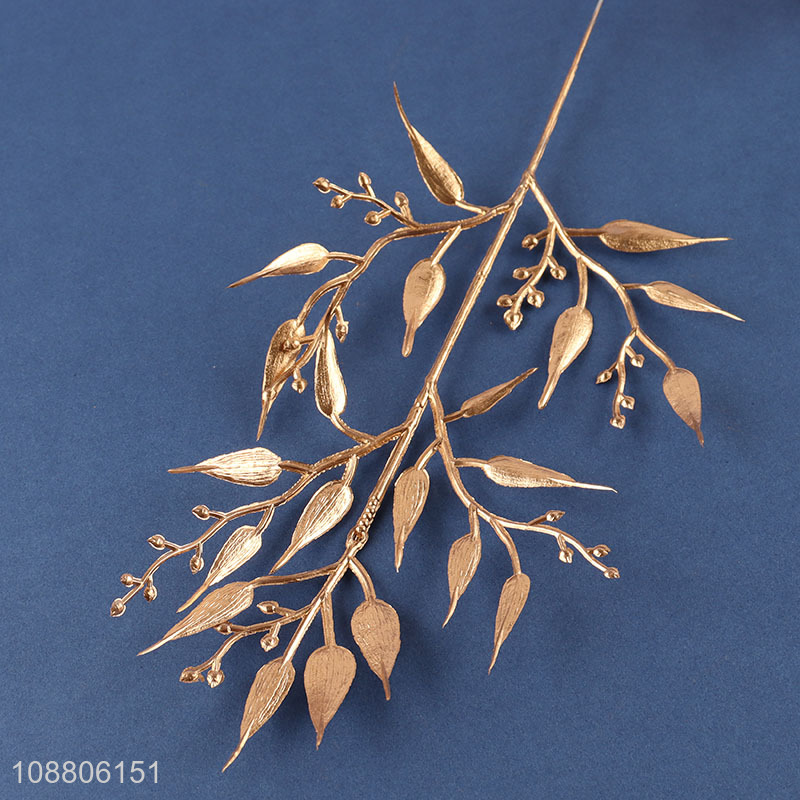 New product gold faux plant leaves for home office decoration