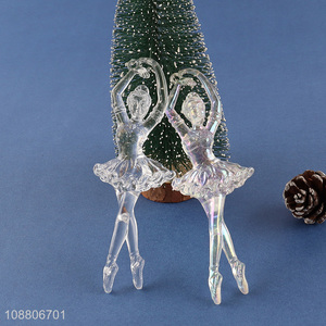 Factory price clear acrylic hanging ballerina pendants Christmas tree decor